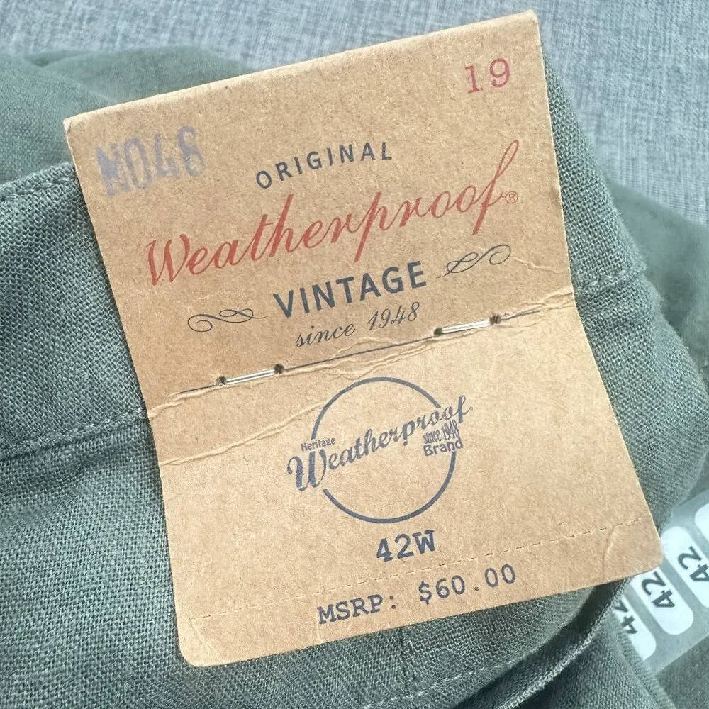 NEW! Weatherproof Vintage Mens Shorts 42 Linen & Viscose‎ Green MSRP: $60